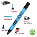 Show-me Box of 200 Fine Point Slim Barrel Dry Erase Pens in Black 