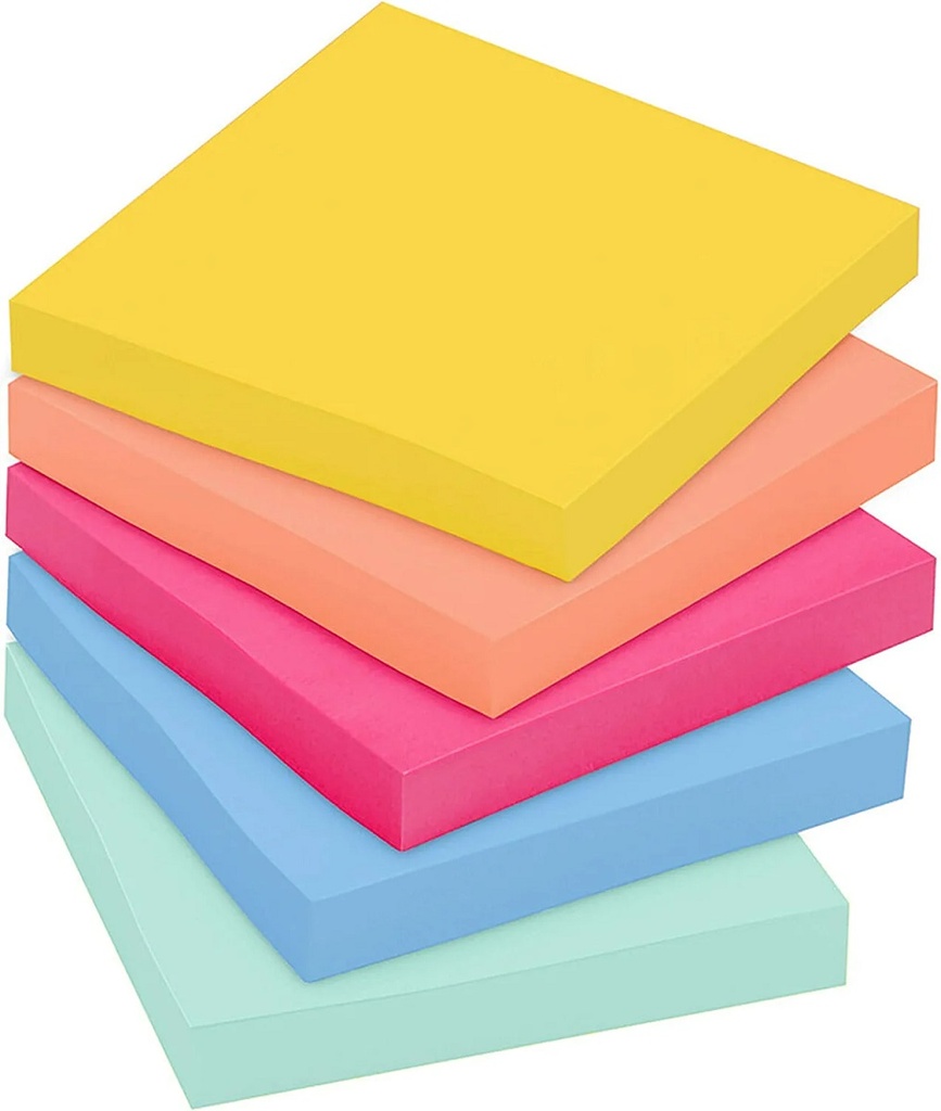 Super Sticky Notes - Summer Joy Collection - 3" x 3" Plain, 12-Pack