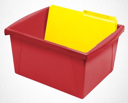 Small Classroom Storage Bin Red Each