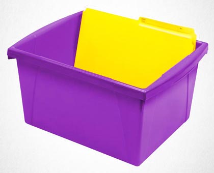 Small Classroom Storage Bin Purple Each