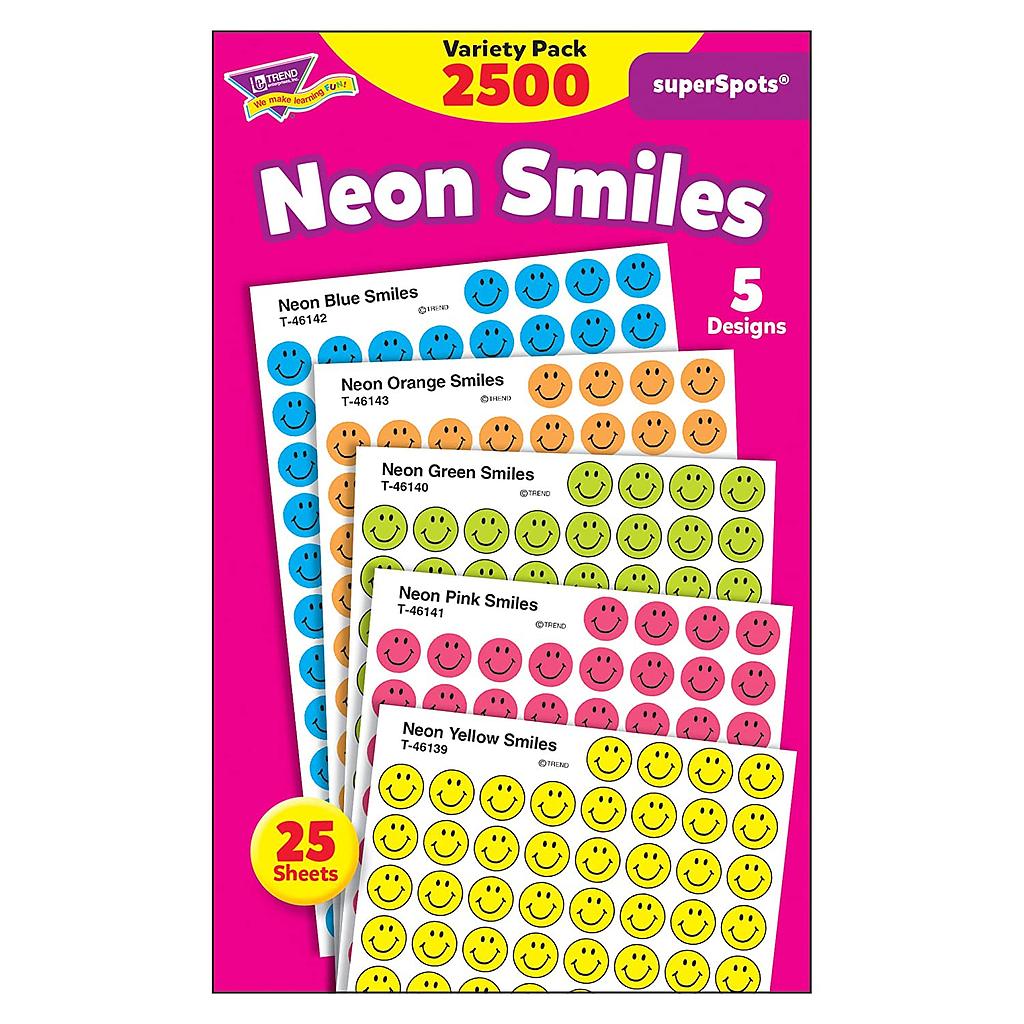 Neon Smiles SuperSpots Stickers