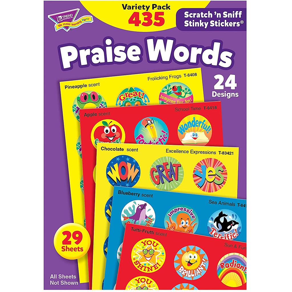 Praise Words Stinky Stickers Variety Pack