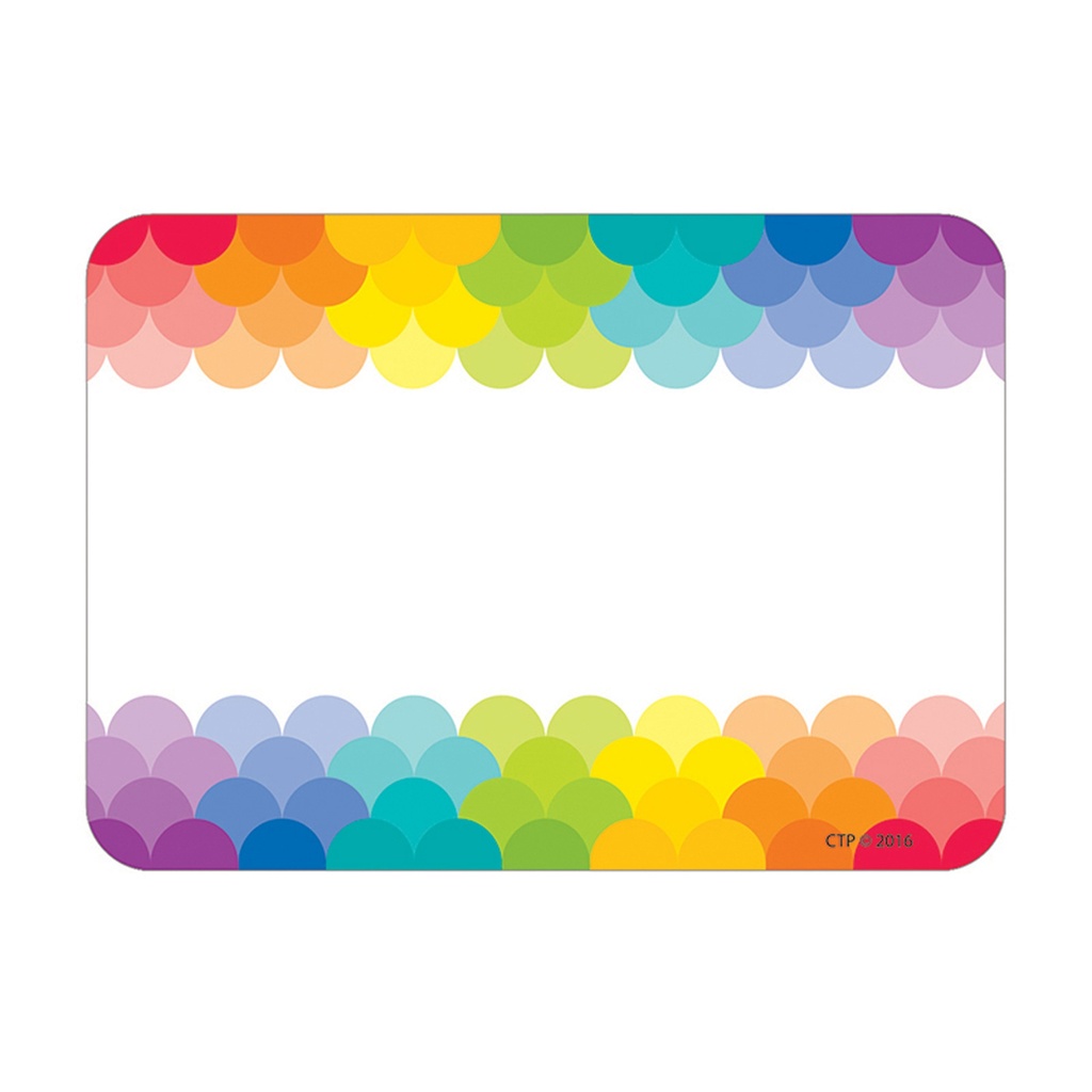 Rainbow Scallops Name Tags