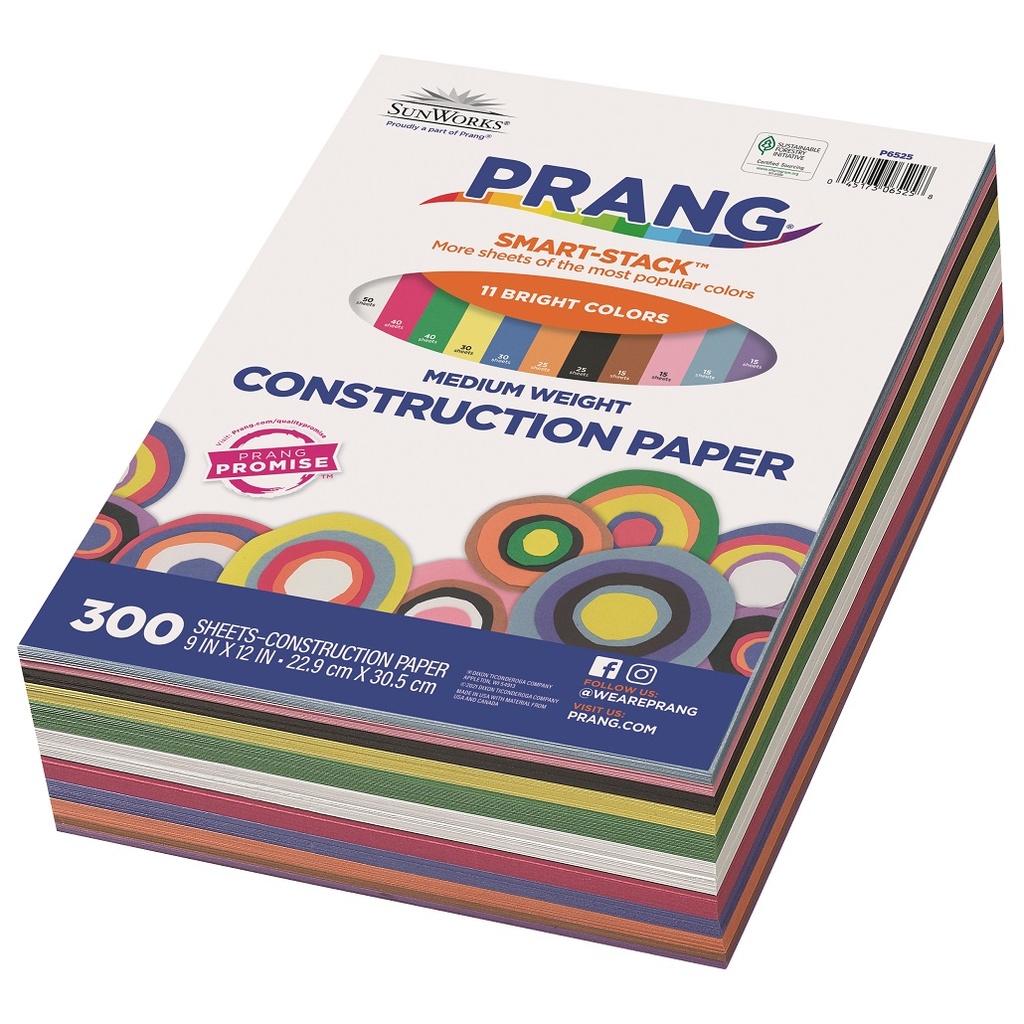 9x12 Smart Stack Assorted Sunworks Construction Paper 300ct Pack