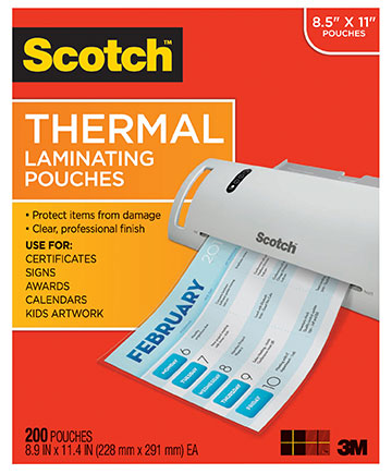 100ct Letter Size Scotch Thermal Laminating Pouches