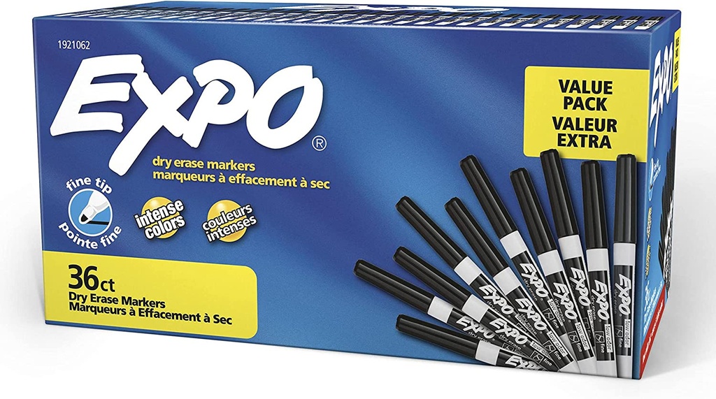 36ct Black Expo Low Odor Fine Dry Erase Markers