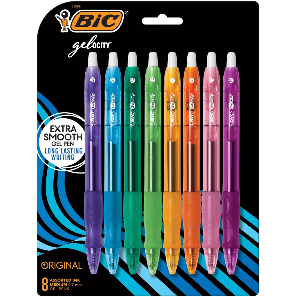 8ct Fashion Bic Velocity Retractable Pens