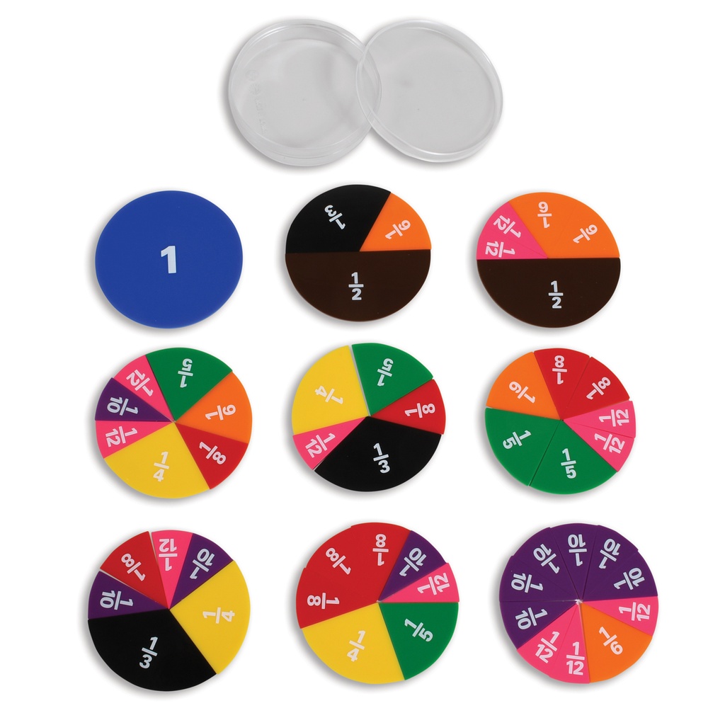 Fraction Circles - Set of 51 - 9 Values & Colors (2009 ESP)