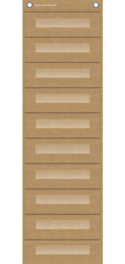 Burlap 10 Pocket File Storage Pocket Chart