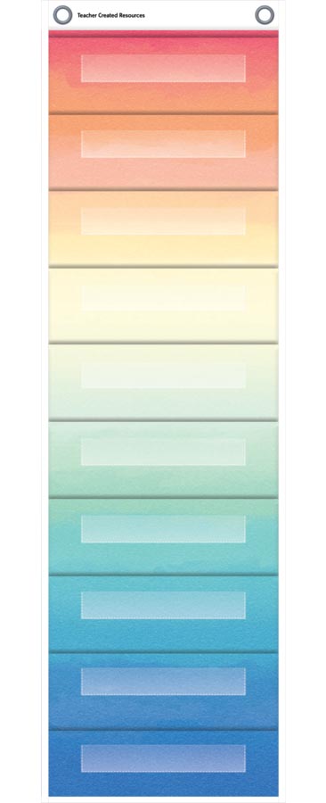 Watercolor 10 Pocket File Storage Pocket Chart