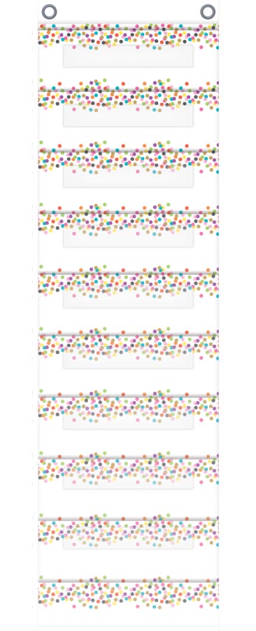 Confetti 10 Pocket File Storage Pocket Chart