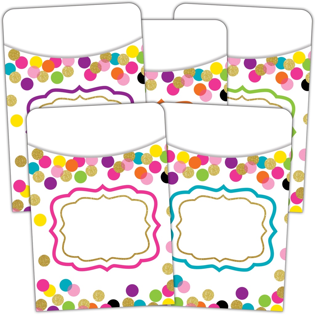 Confetti Library Pockets - Multi-Pack