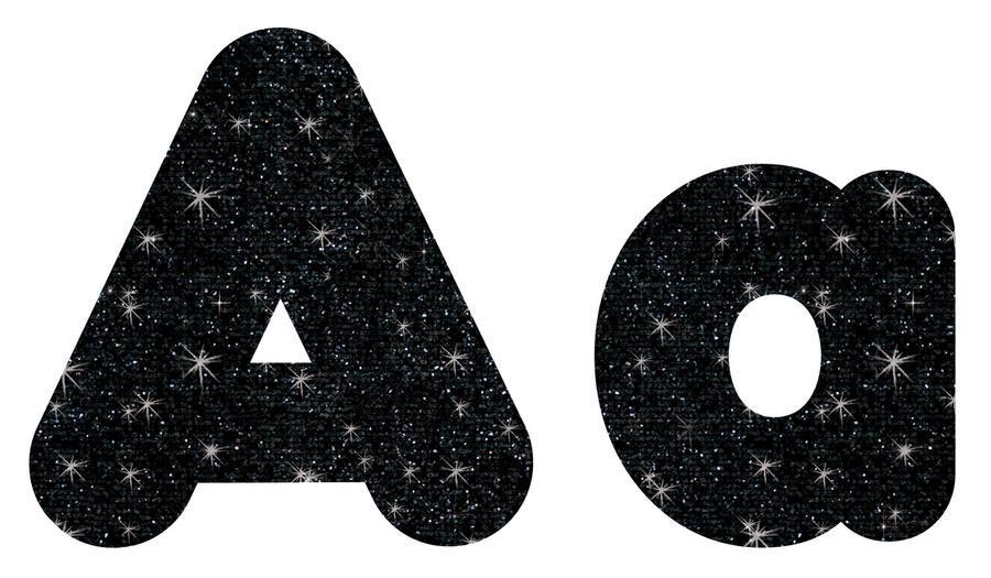 Black Sparkle 4" Casual Combo Ready Letters®