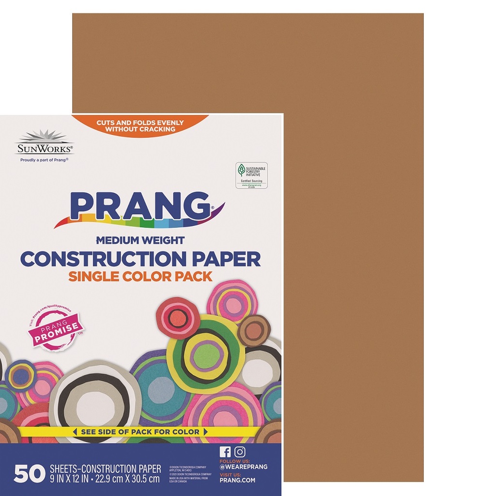 9x12 Light Brown Sunworks Construction Paper 50ct Pack