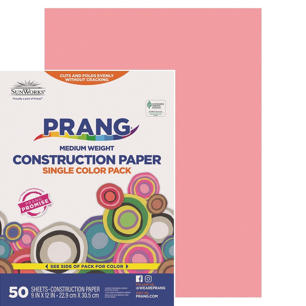 9x12 Pink Sunworks Construction Paper 50ct Pack