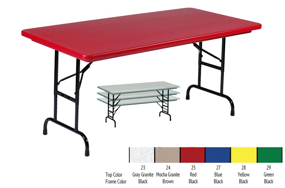 30x72 Adj Height Blow Molded Folding Table