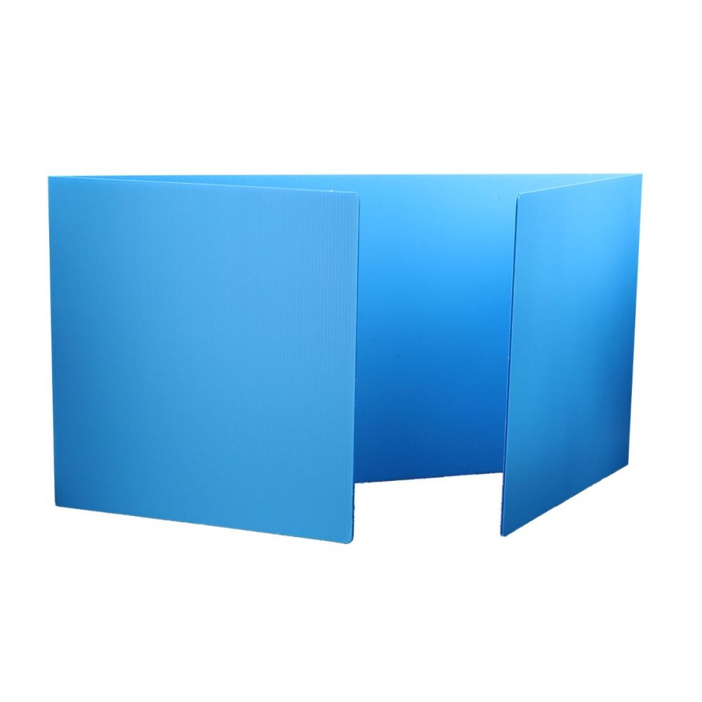 12ct Blue Corrugated 12" Plastic Study Carrels