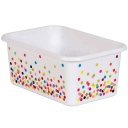 White Confetti Small Plastic Storage Bin