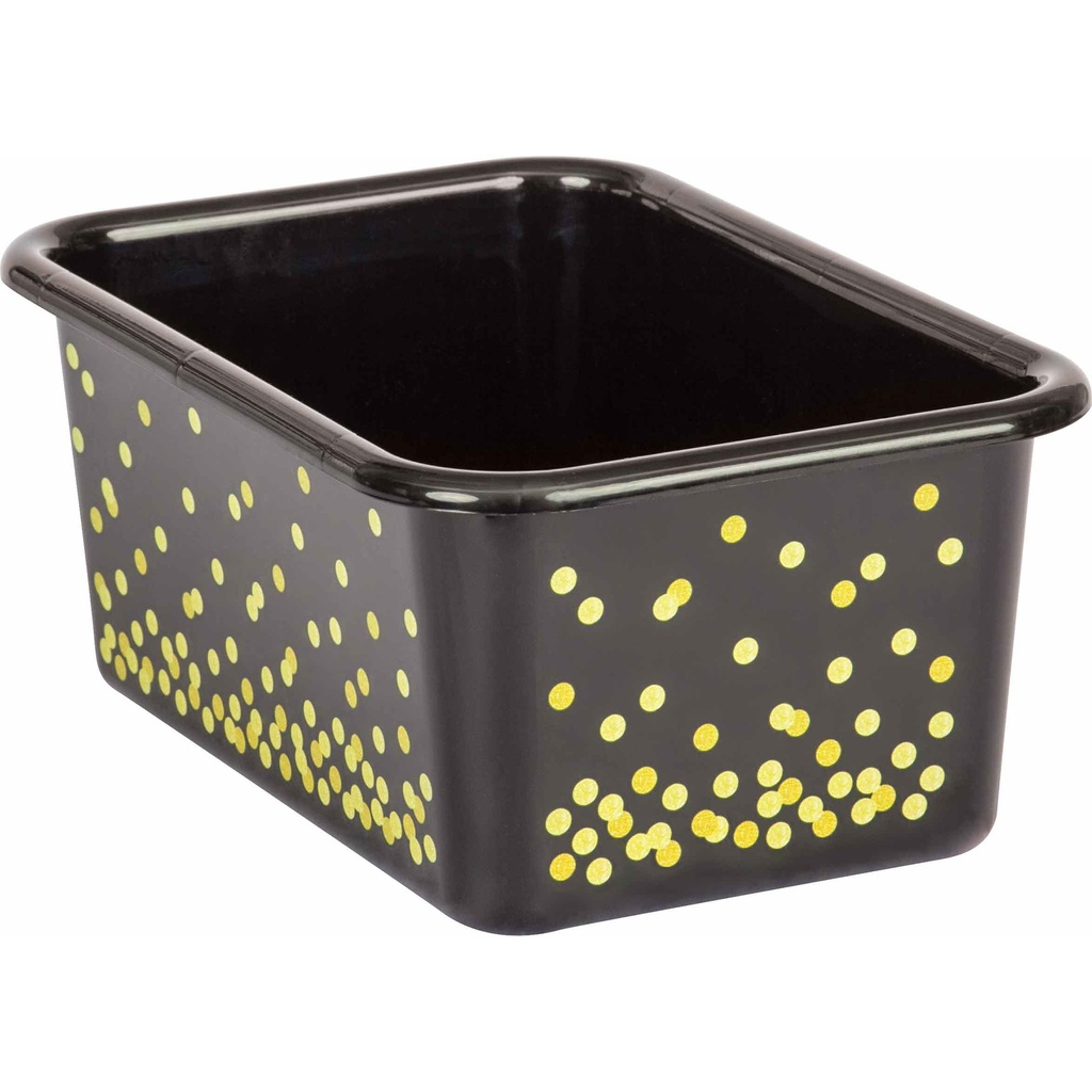 Black Confetti Small Plastic Storage Bin