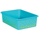 Teal Confetti Large Plastic Storage Bin