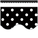 Black Polka Dots Scalloped Border Trim