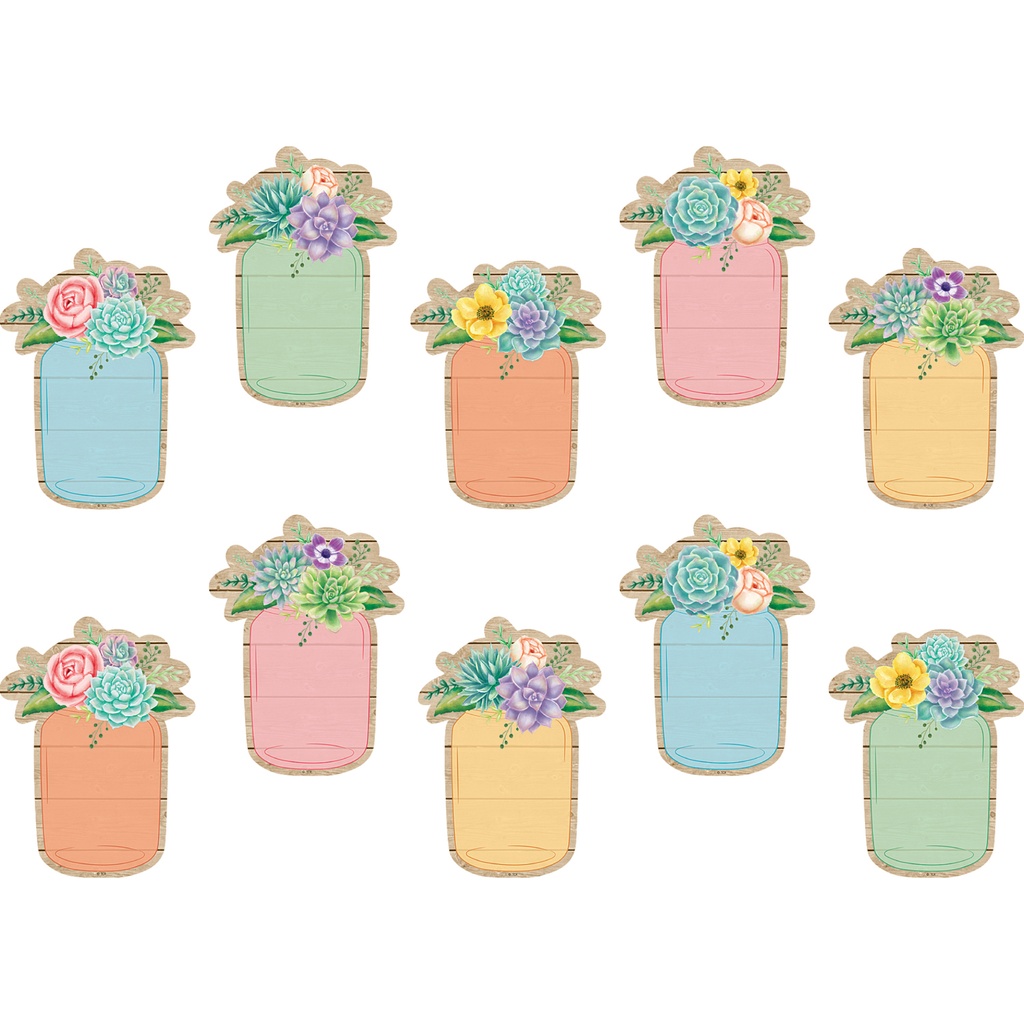 Rustic Bloom Succulents Jar Accents