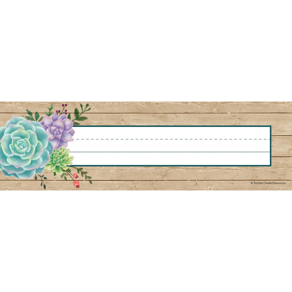 Rustic Bloom Succulents Name Plates