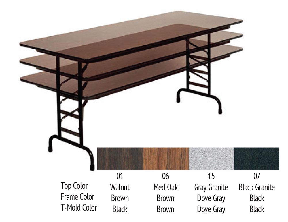 24x48 Adjustable Melamine Folding Table