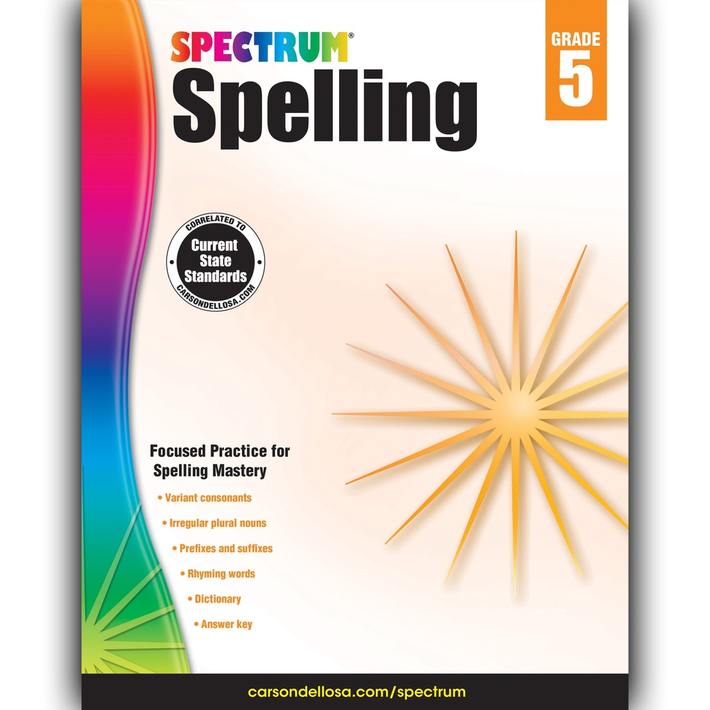 Spectrum Spelling Workbook Grade 5 Paperback