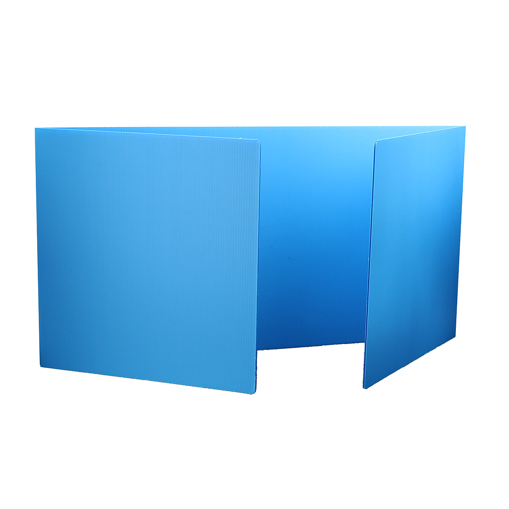 12ct Blue 18" Premium Corrugated Plastic Study Carrel