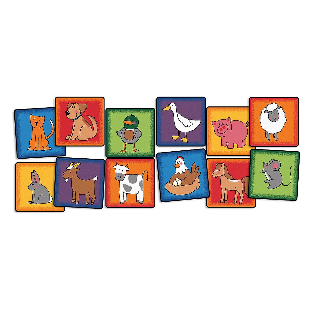 Farm Animal Seating Kit Set of 12, 16" Squares