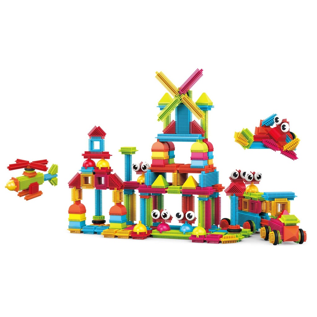 PicassoTiles 240 Piece Bristle Shape Blocks