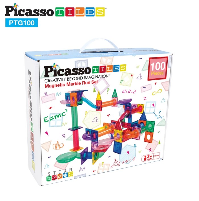 PicassoTiles 100pc Marble Run Building Blocks