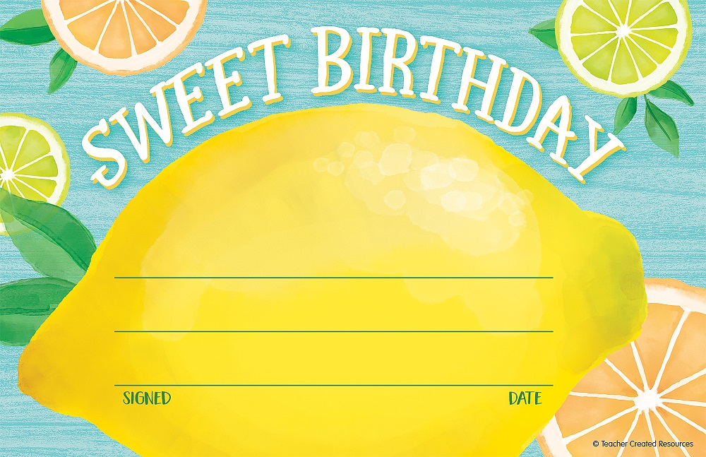 Lemon Zest Sweet Birthday Awards