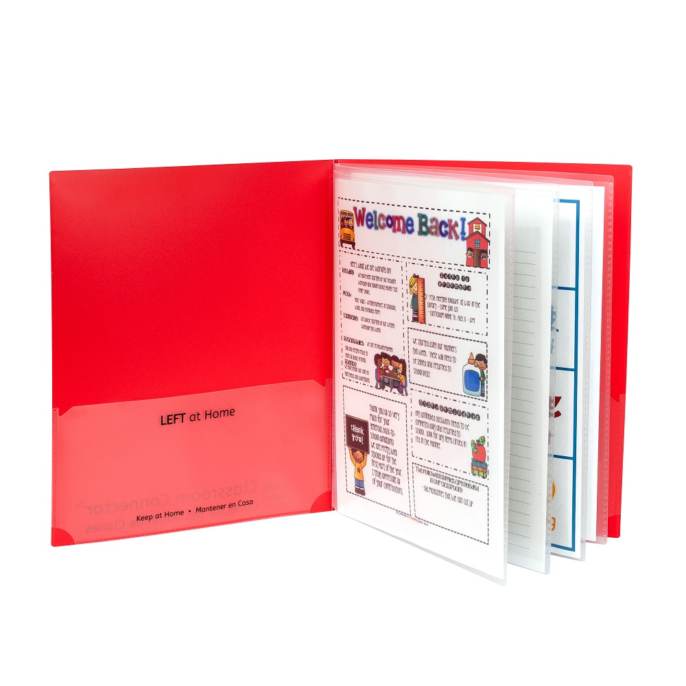 15ct Red Classroom Connector Multi Pocket Folders