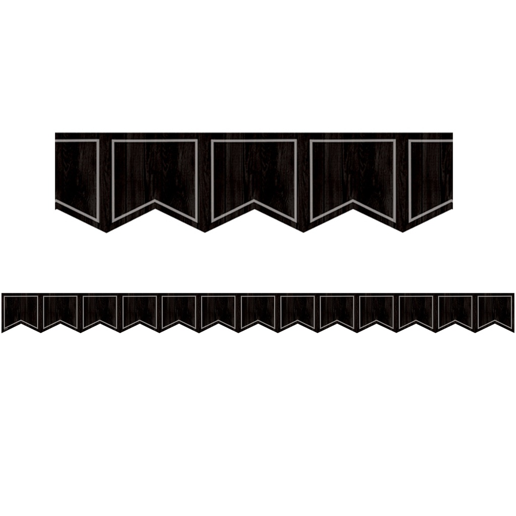 Modern Farmhouse Black Pennants Die-Cut Border Trim