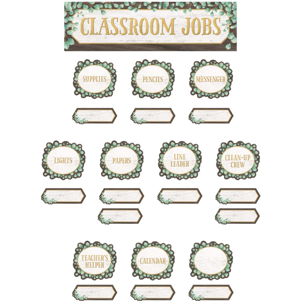 Eucalyptus Classroom Jobs Mini Bulletin Board