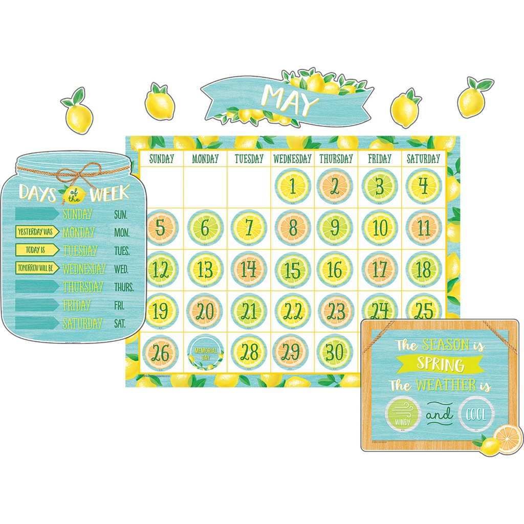 Lemon Zest Calendar Bulletin Board