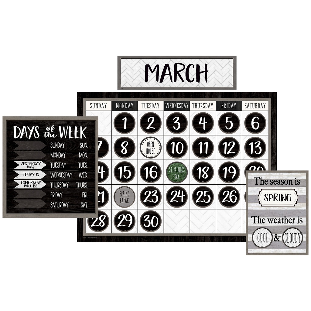 Modern Farmhouse Calendar Bulletin Board