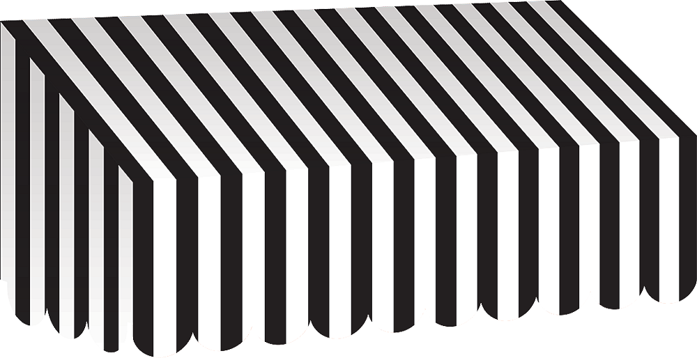 Black & White Stripes Awning