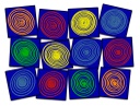 Circles Primary Set Of 12 Seating Squares (CW185515S12 CS)