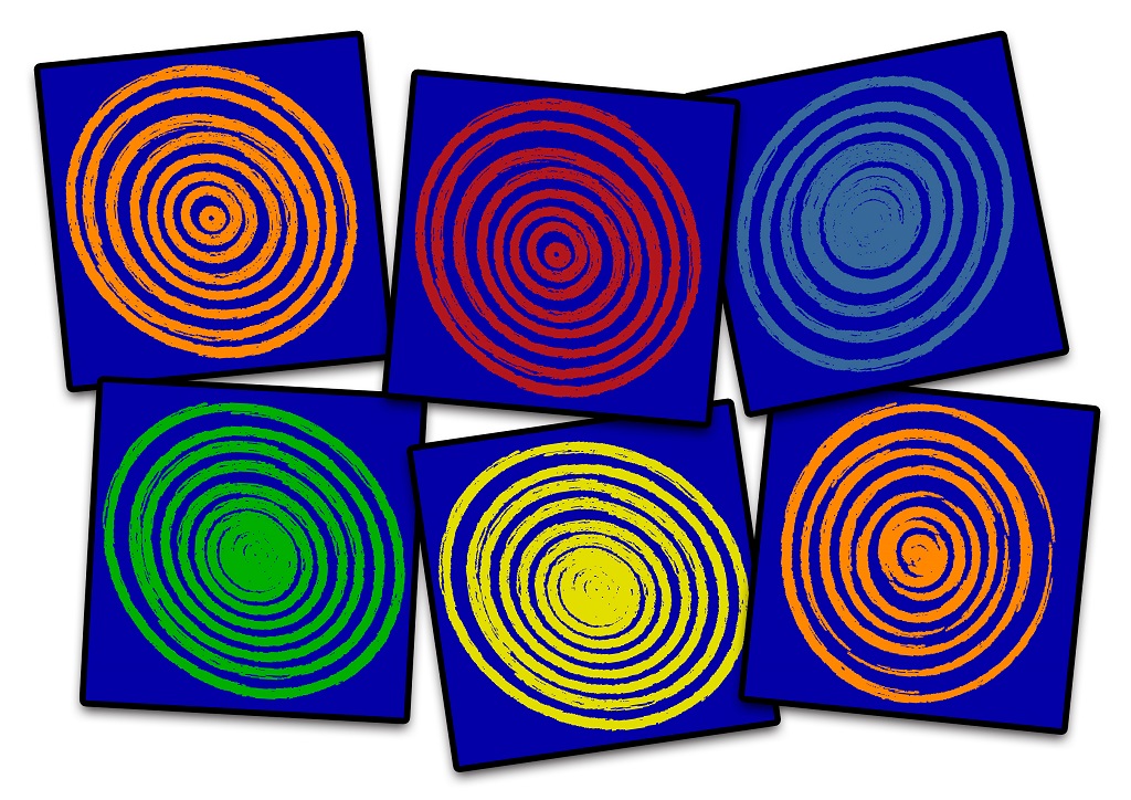 Circles Primary Set Of 6 Seating Squares (CW185515S6 CS)