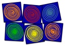 Circles Primary Set Of 6 Seating Squares (CW185515S6 CS)