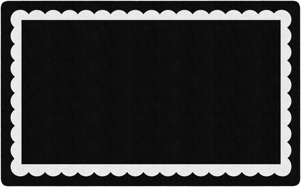 Black White & Stylish Brights Black & White Scallop Border 5' X 7'6" Rectangle Carpet