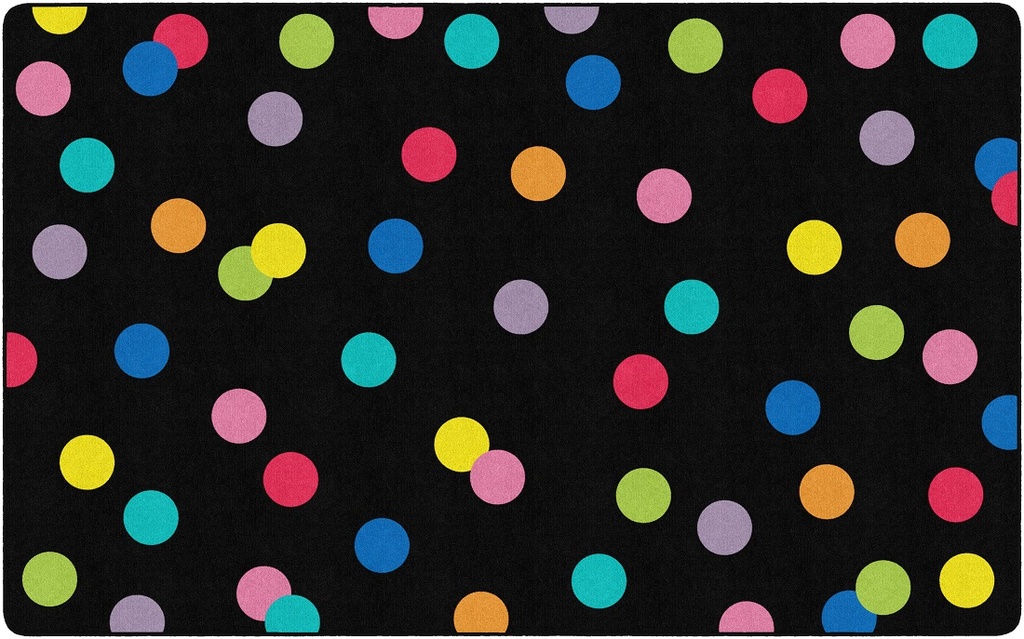 Just Teach Rainbow Polka Dots 5' X 7'6" Rectangle Carpet