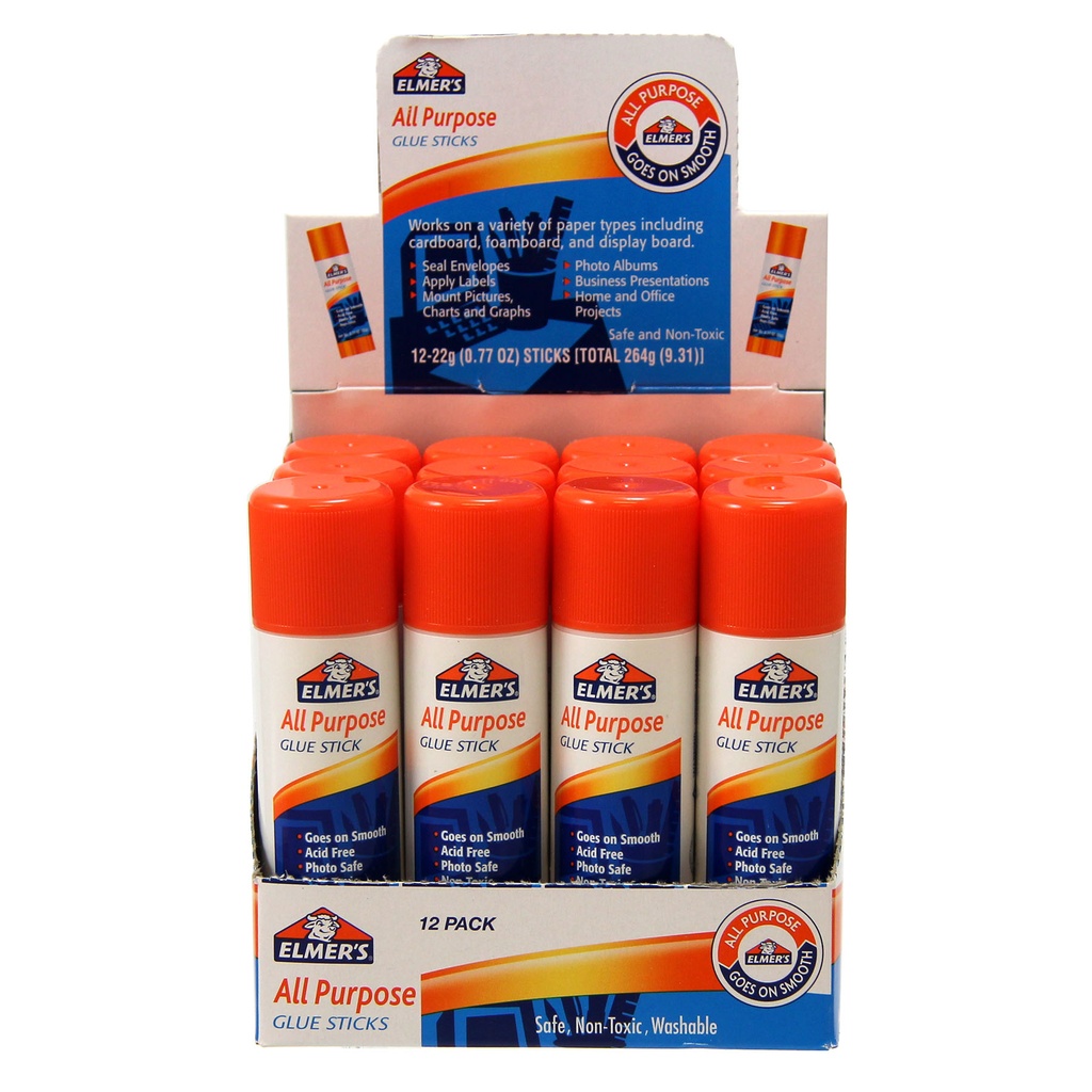 Elmer's All Purpose Glue Sticks .71oz Clear 12 pack