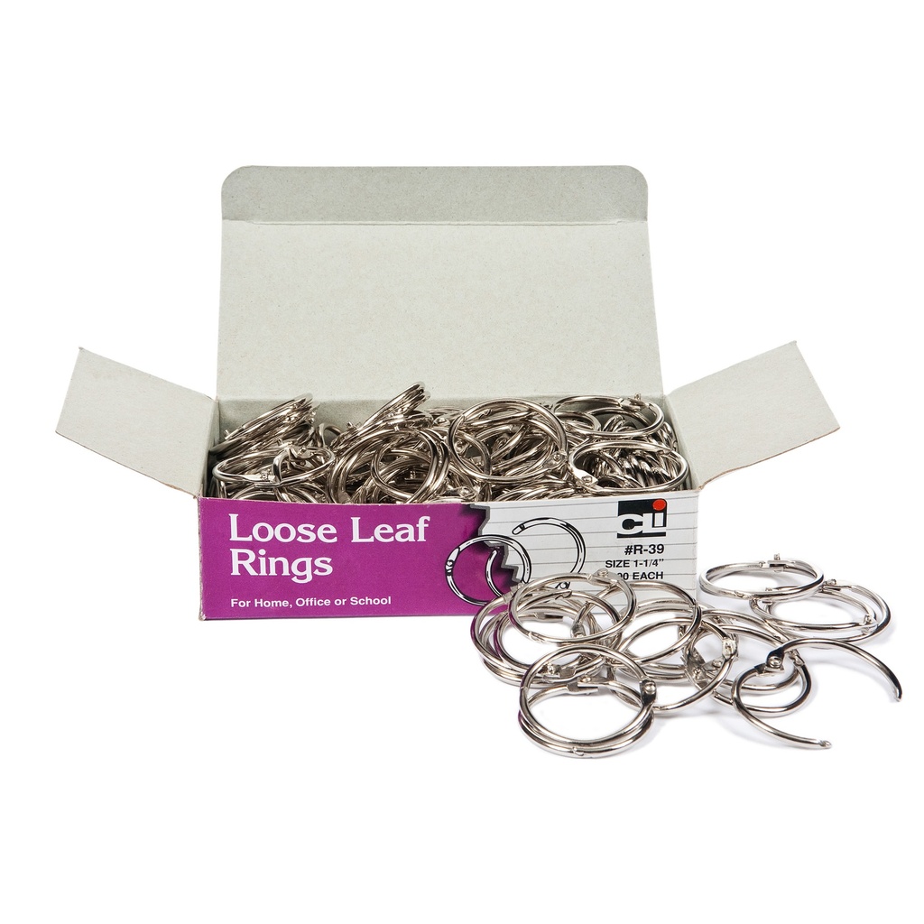 1.25in Loose Leaf Rings Box of 100