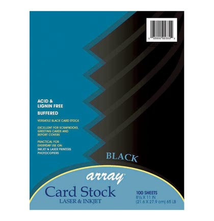 100ct 8.5x11 Black Card Stock