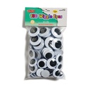 100ct Jumbo Round Black Wiggle Eyes