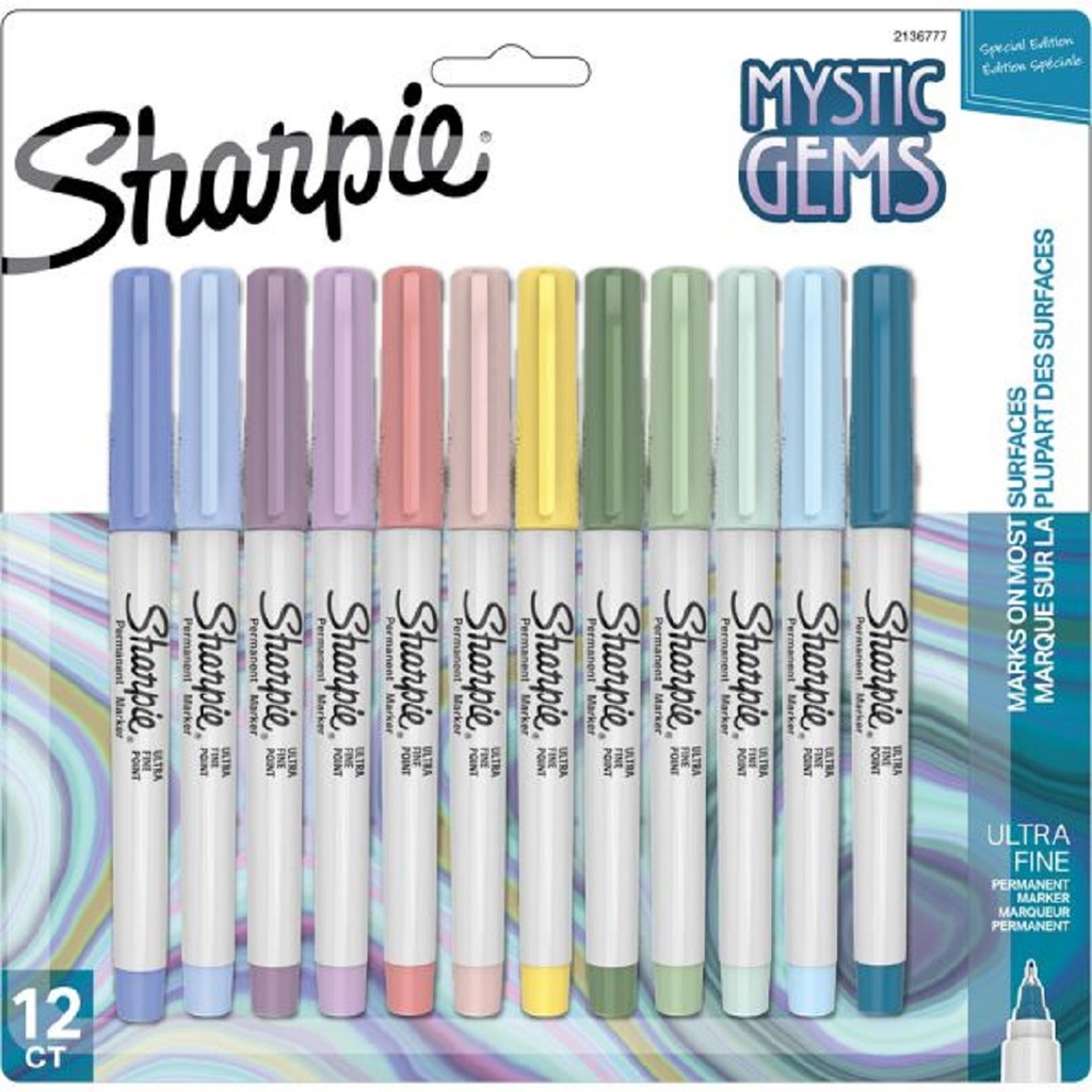 12ct Sharpie Mystic Gems Ultra Fine Point Permanent Markers